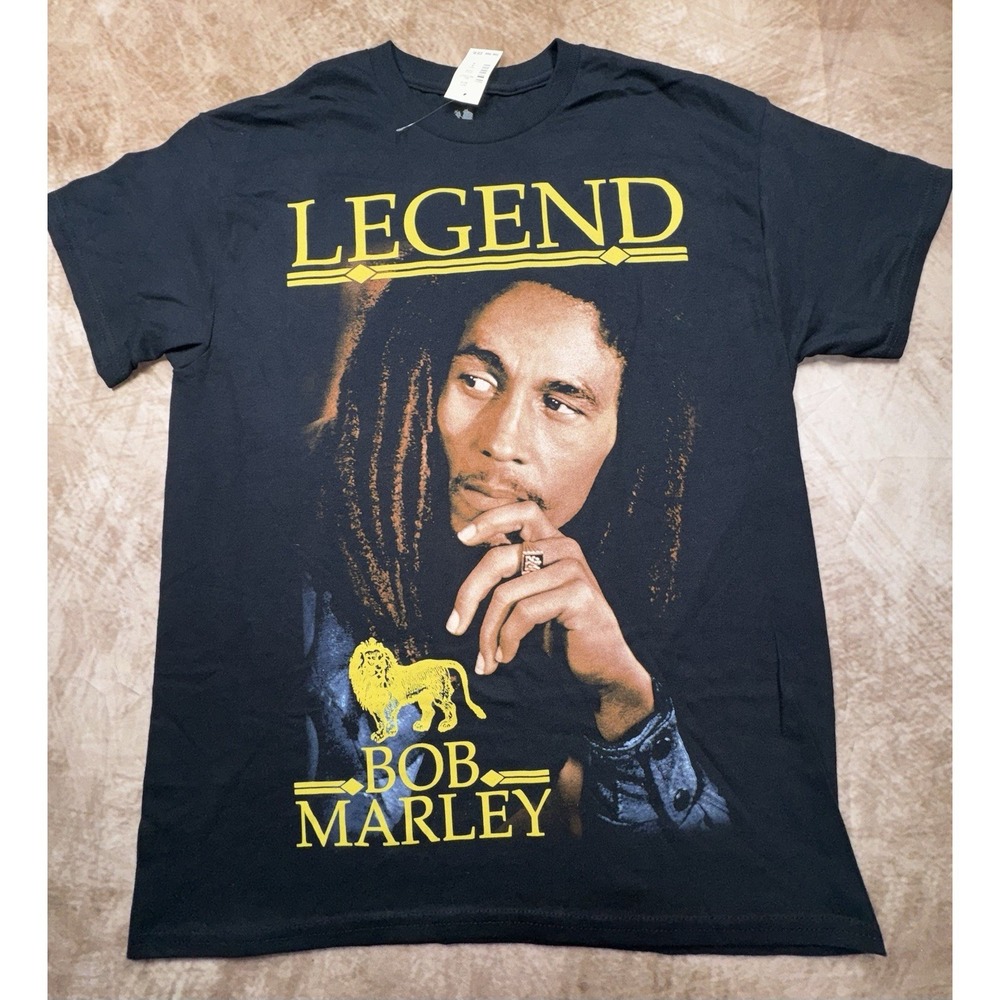 Zion Rootswear Bob Marley Legend Graphic T-shirt  Unisex Small Black NWT